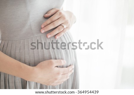Closeup photo of pregnant woman