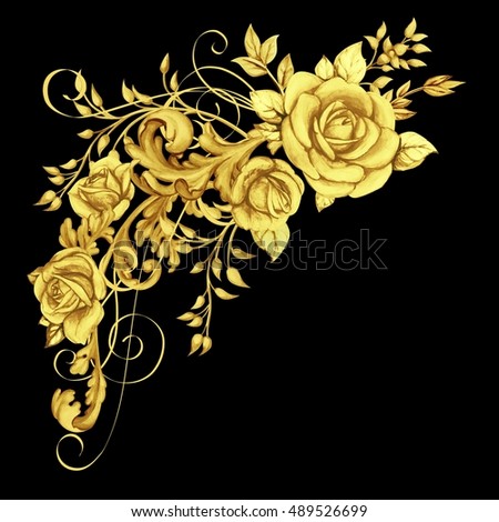 Horizontal Composition Vintage Roses 2 Stock Illustration 435709045 ...