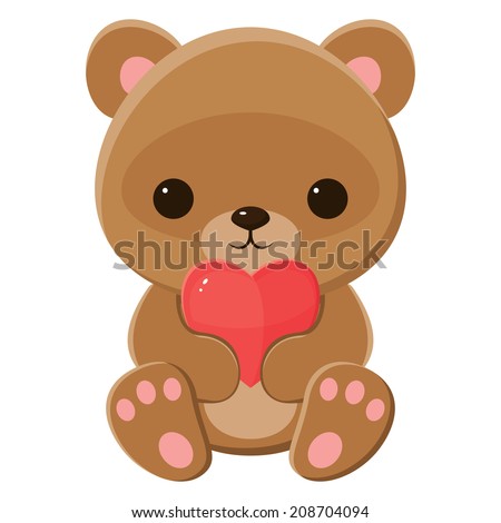 bear holding a heart