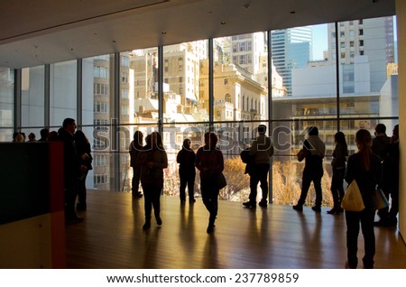 NEW YORK, USA - MARCH 26: Unknown people in the Museum of Modern Art on March 26, 2014 in New York, USA
