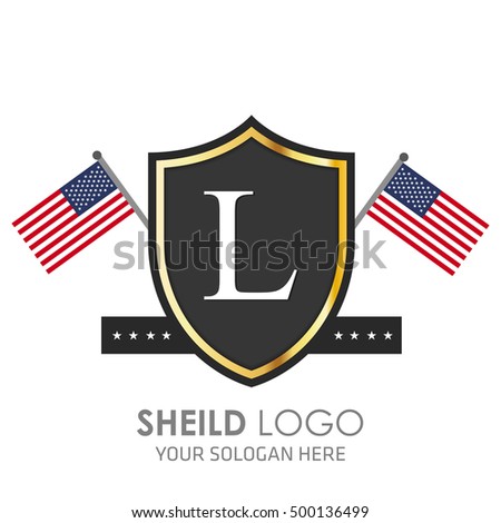 Usa Flag Made Sheild Logo American Stock Vector 500136769 