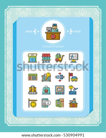 icon set airport vector
