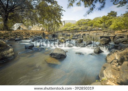 DONG NAI, VIETNAM March 16 2016: Beautiful Scene at GiangDien Waterfall, Dong Nai province, Vietnam in a daytime