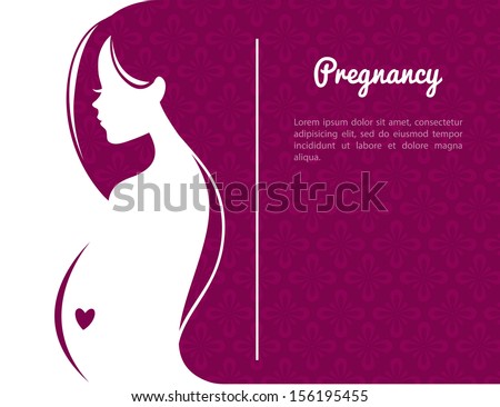 Vector illustration of Pregnant woman's silhouette