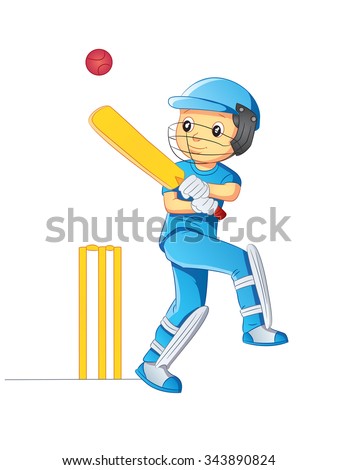 Boy Playing Cricket Stock Illustration 343890824 - Shutterstock