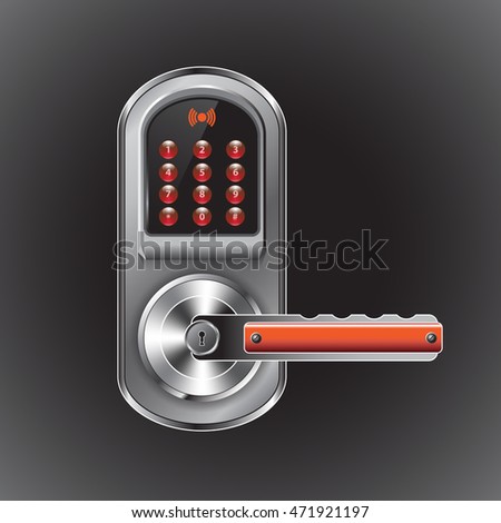 Door Handle Combination Lock Red Buttons Stock Vector 471921197 ... Door Handle Combination Lock Red Buttons Stock Vector 471921197 ...
