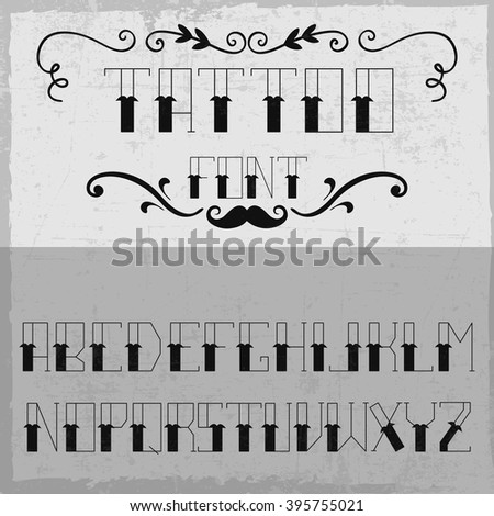 handcrafted tattoo font decoration mustache vintage stock vector handcrafted tattoo font decoration mustache vintage stock vector