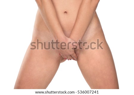 Naked female covering her crotch with her hand photos 794