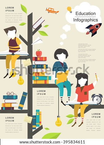 Infographic Ideas infographic template education : Education Infographic Template Design Books Pile Stock Vector ...