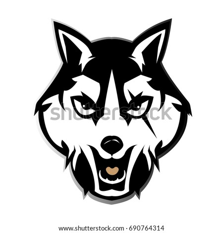 logo black wolf background white logo black stock vector royalty