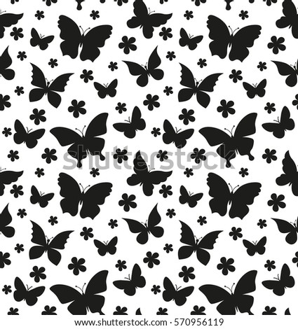 Butterfly Collection Vector Silhouette Stock Vector 105517049 ...