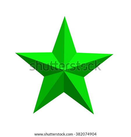 Green Star On White Background Stock Illustration 382074904 - Shutterstock