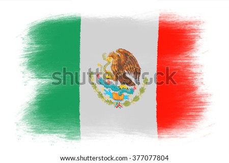 Mexican Flag Painted Grunge Flag Brush Stock Illustration 377077804 ...