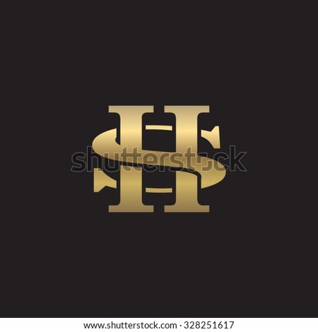 Letter S H Monogram Golden Logo Stock Vector 328251617 - Shutterstock