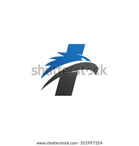 Letter Eagle Head Logo Blue Stock Vector 352997324 - Shutterstock