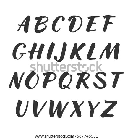 Brush Lettering Modern Brush Lettering Alphabet Stock Illustration ...