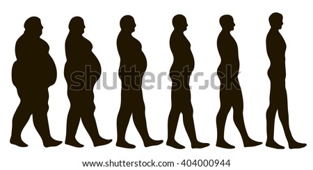 Steps Losing Weight Men On White Stock Vector 404000944 - Shutterstock