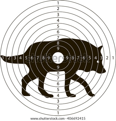 Black White Printed Shooting Target Bullseye Stock Photo 106747454 ...