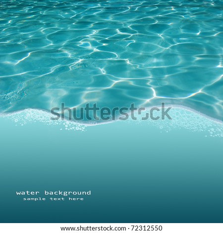 Background of rippled pattern of clean water in a blue swimming pool
