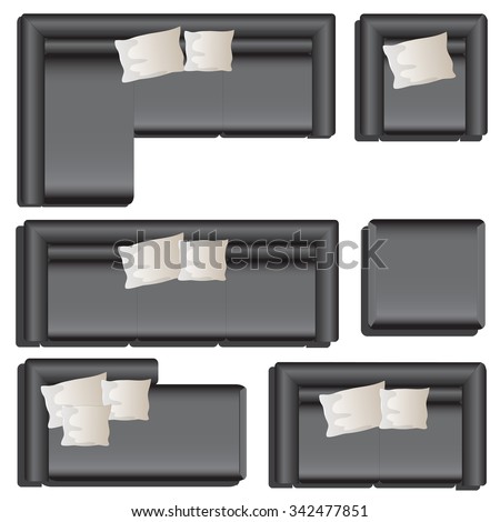 Sofa Top View Stock Images Royalty Free Vectors Furniture Top View Set 33 For Interior Black Sofa