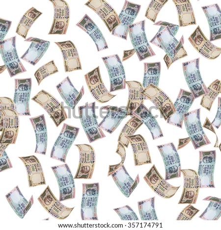 Indian Currency Notes Falling Sky Over Stock Photo (Royalty Free ...