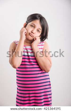 Closeup Portrait Little Indian Girl Gesturing Stock Photo 421364554 ...