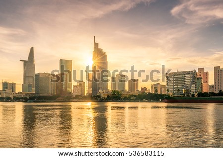 HO CHI MINH CITY, VIETNAM - DEC 07, 2016: Ho Chi Minh City view