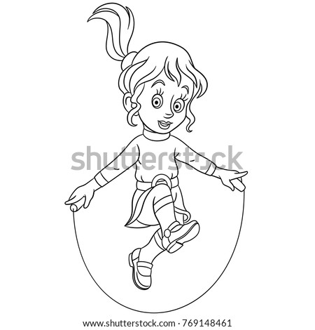 coloring pages for kids design for childrens colouring book cartoon girl jumping with skipping - Coloring Paper For Kids coloring pages for kids design for childrens colouring book cartoon girl jumping with skipping - Coloring Paper For Kids