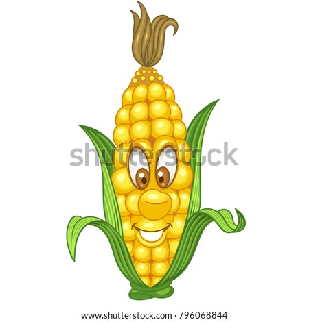 Cartoon Corn Character Sweetcorn Cob Happy Stock Vector 796068844 ...