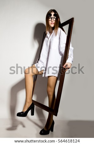 Black naked women in white shirt moisturizer