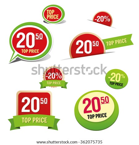 Vector Set Price Tags Labels Advertising Stock Vector 362075777 - Shutterstock