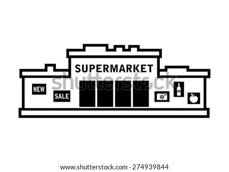 Supermarket Vector Icon On White Background Stock Vector 274939844 ...