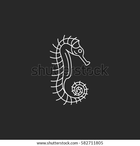 Seahorse Adult Antistress Coloring Page Black Stock Vector 352075154 ...