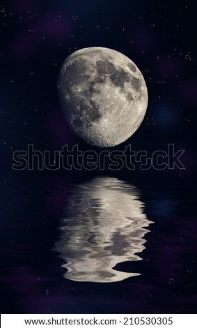 Full Blue Moon Over Cold Night Stock Photo 63670081 - Shutterstock