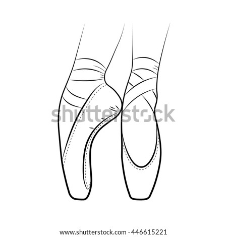 Pointe Shoes Ballet Vector Hand Drawn Illustration Dance Studio Symbol Pointe Shoes Ballet Vector Hand Drawn Illustration Dance Studio Symbol