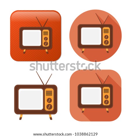 television screen icon - media icon - broadcast symbol - movie show sign