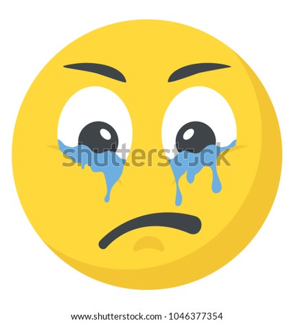 Smiley Face Tears Eyes Stock Vector 1046377354 - Shutterstock