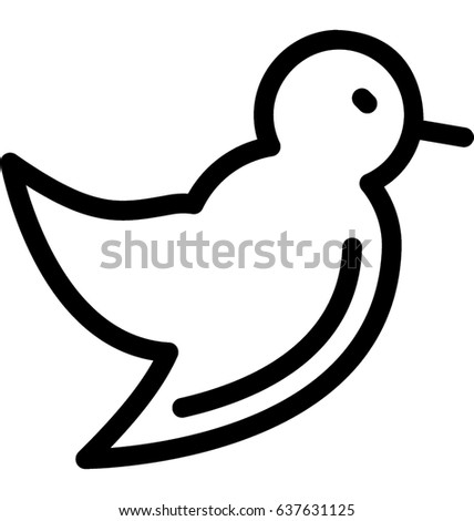 Vector Bird Icons Outline Style Sparrow Stock Vector 204990892 ...