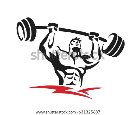 SEARCH AND BUY THIS PRODUCT Passionate Body Builder Gym Athlete Logo Stock Vector