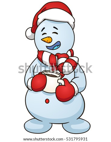Sitting Snowman Christmas Theme New Year Stock Vector ...