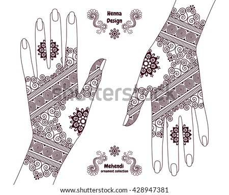henna tattoo hands background mehendi ornament stock vector henna tattoo hands background mehendi ornament stock vector