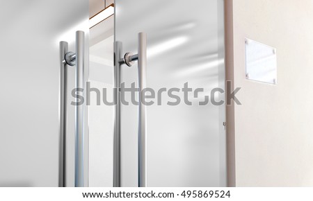 Download Blank Glass Door Metal Handles Mockup 스톡 일러스트 495869524 - Shutterstock