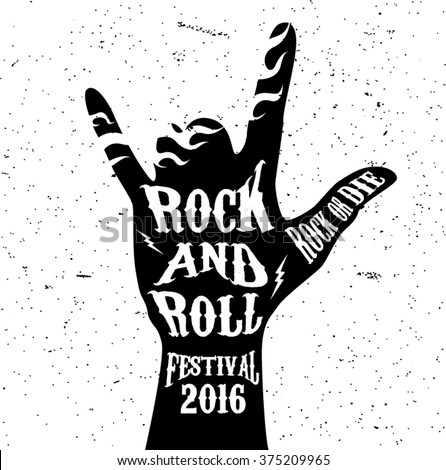 Vintage Label Rock Roll Style Typography Stock Vector 193422005 ...