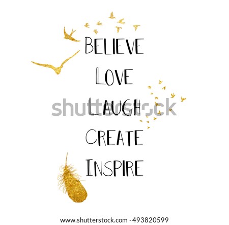 quote on white background and gold