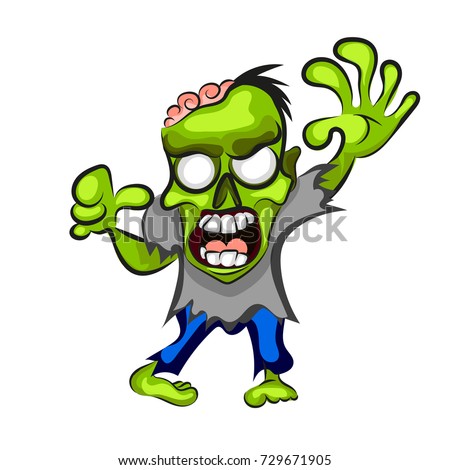 Crawling Cartoon Zombie Vector Illustration Simple Stock Vector ...