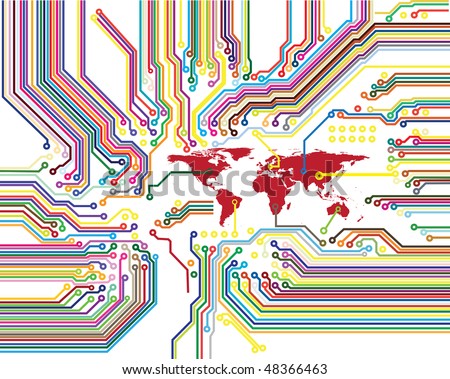 Digital World Circuit Connection Concept