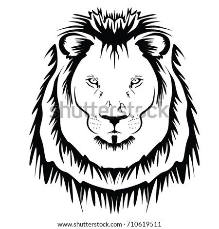 Lion Head Outline Vector Stock Vector 193779173 - Shutterstock