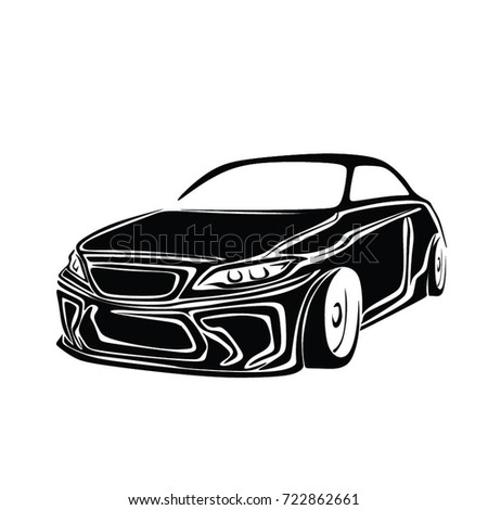 Retro Muscle Car Vector Illustration Vintage Stock Vector 523331179 ...