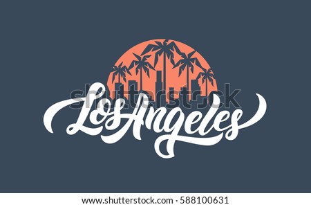 Los Angeles lettering t-shirt design. Vector illustration.
