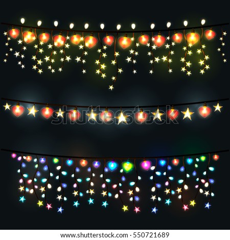 String Lights Vector Set Stock Vector 107661854 - Shutterstock